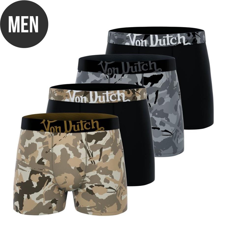 4er-Set Boxershorts - Beige, Schwarz und Hellgrau