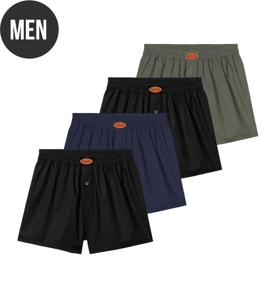 4er-Set Boxershorts - Marineblau, Khaki und Schwarz