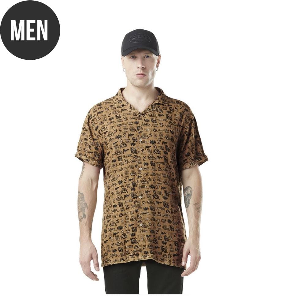 Camicia floreale - Cammello