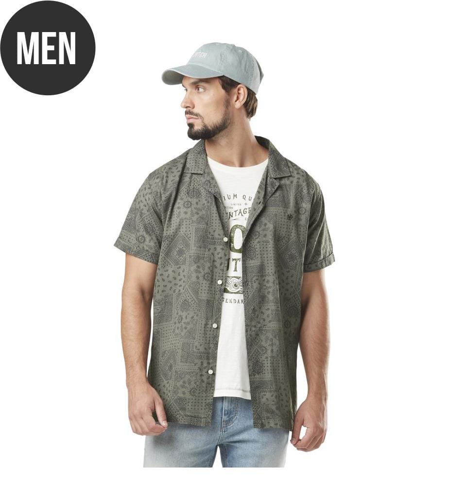 Chemise paisley - Kaki