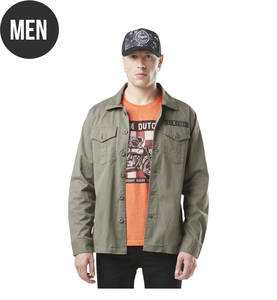 Army Twill Millitaire Jacket - Khaki
