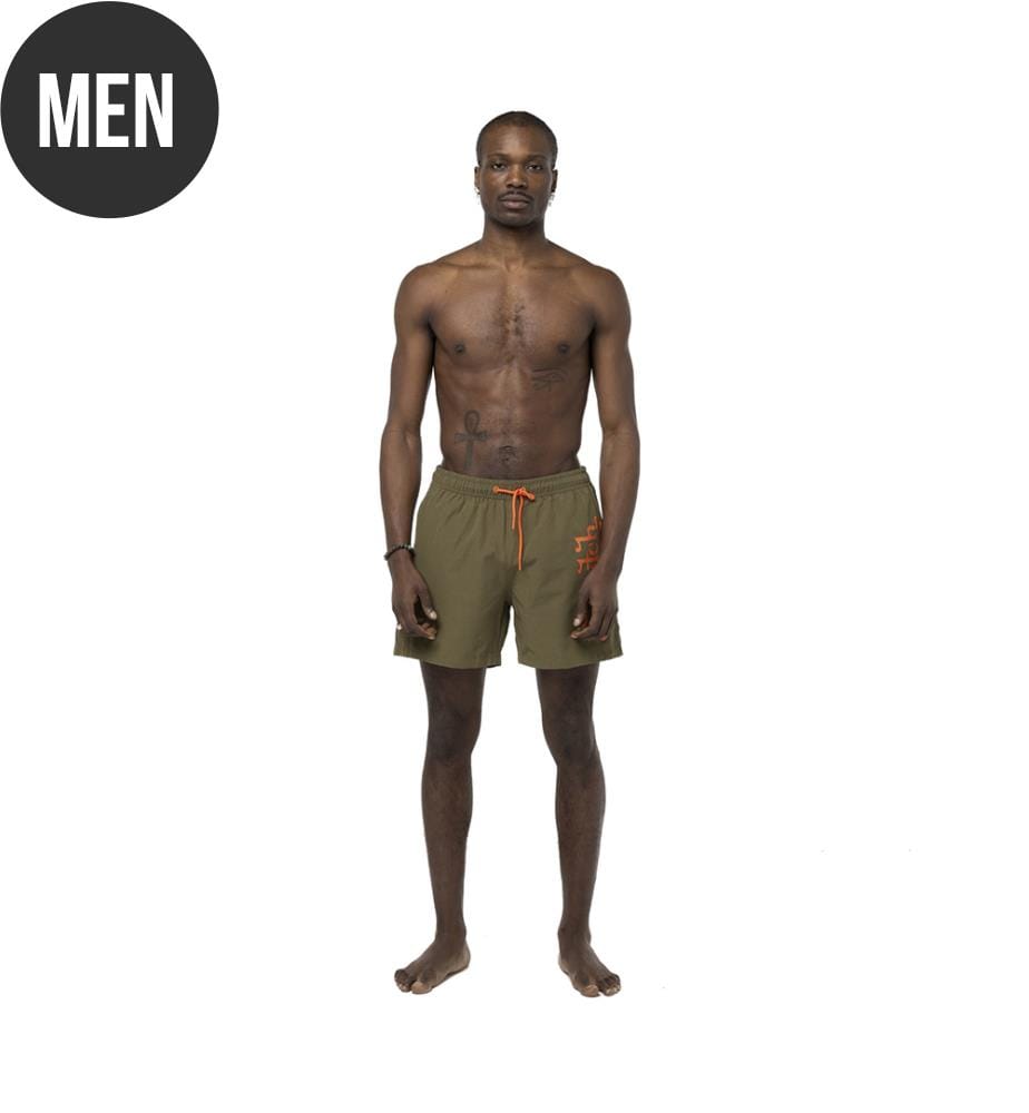Pantaloncini da bagno - Khaki e arancione
