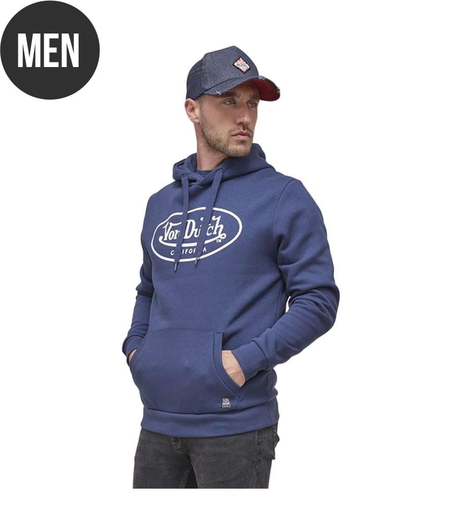 Hoodie en Coton Brand - Bleu et Blanc
