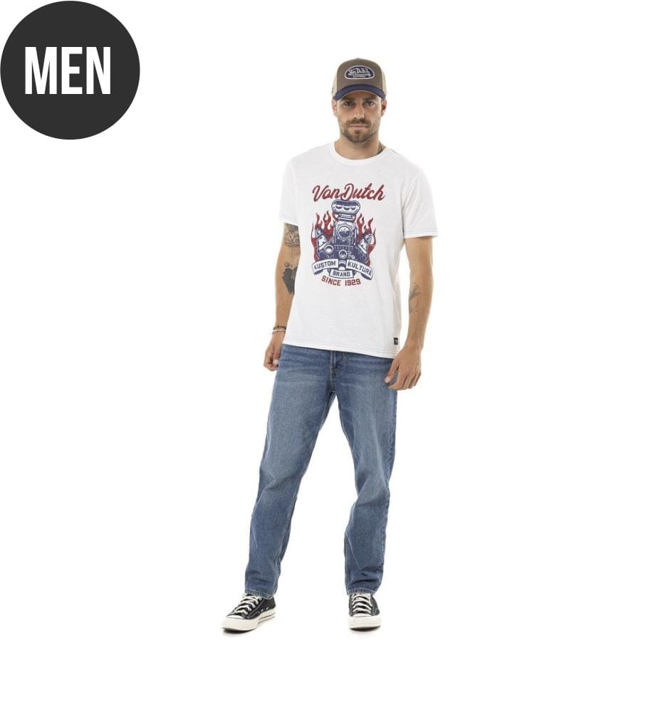T-Shirt - Weiss, Blau und Rot