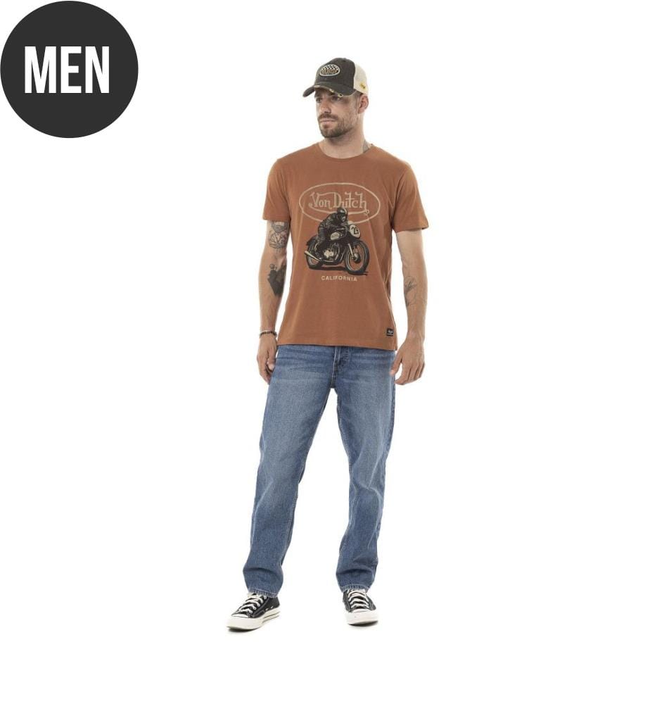 T-Shirt - Orange, Beige und Schwarz