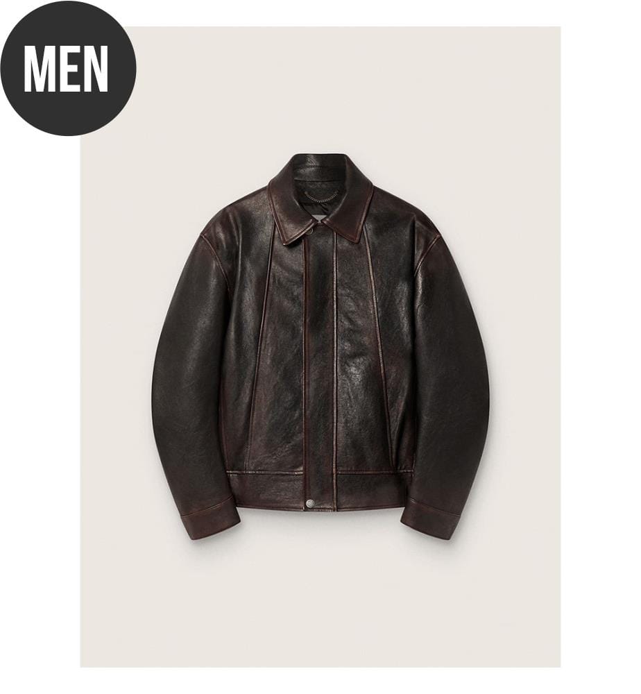 Nappa leather bomber jacket - Bordeaux