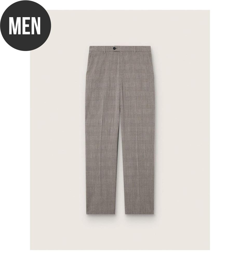 Prince de Galles Slim Fit Hose - Grau