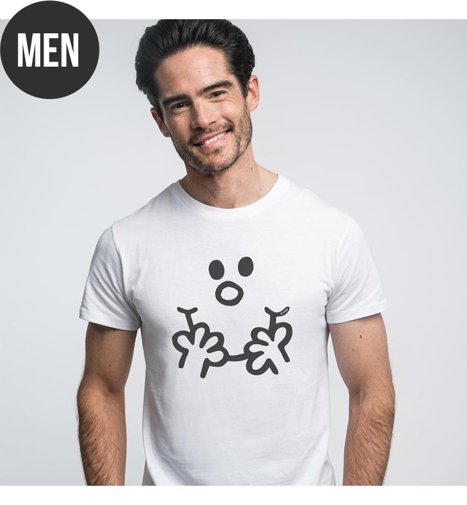 T-Shirt Gesicht Herr - Weiss