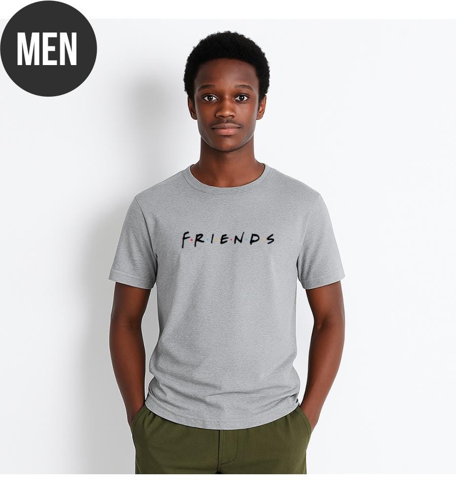 Graues T-Shirt „China“ mit schwarzem „Friends“-Logo