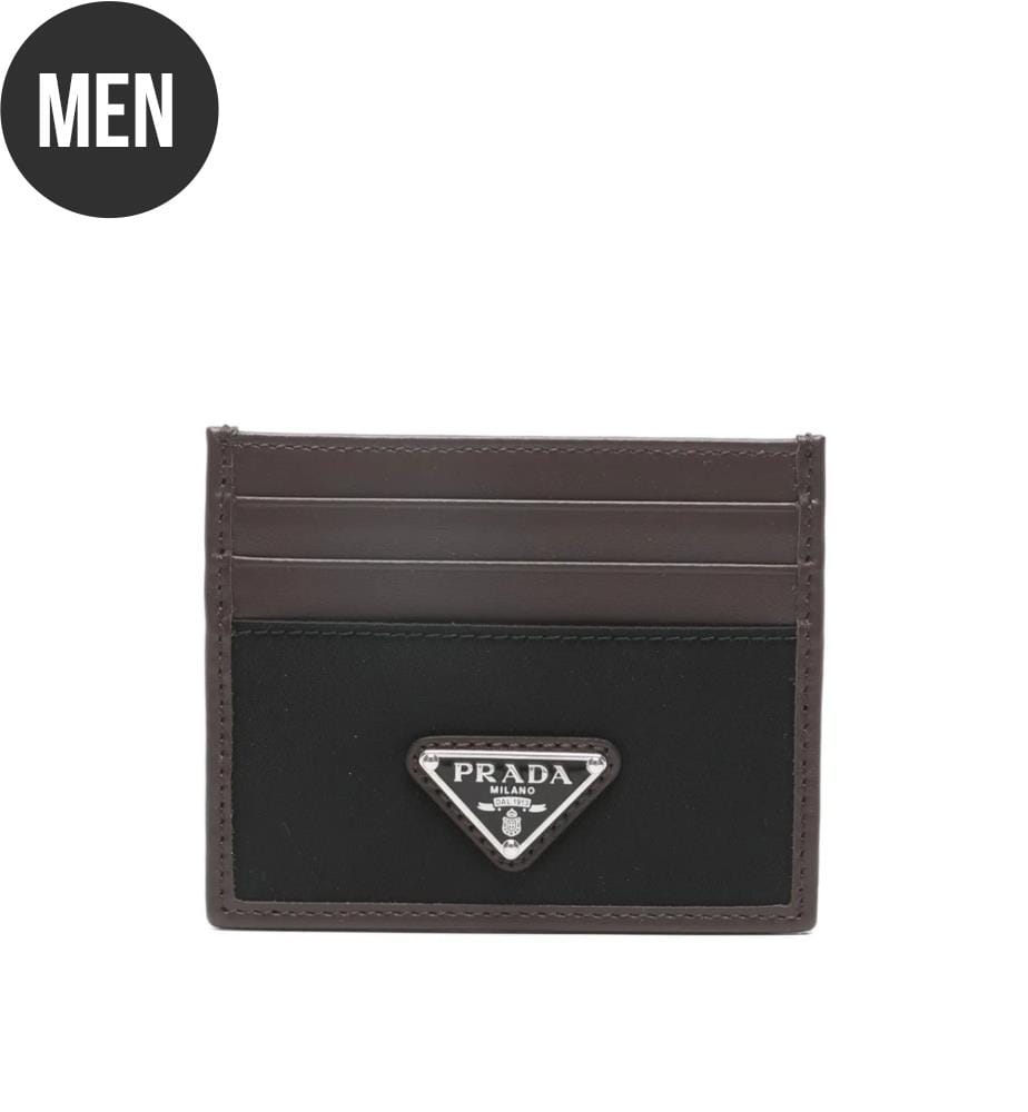 Speedrock Kartenetui aus Re-Nylon und Leder – Schwarz und Kaffeefarben