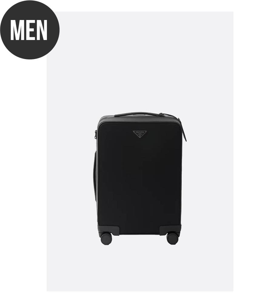 Trolley aus Nylon und Saffiano-Leder - Schwarz
