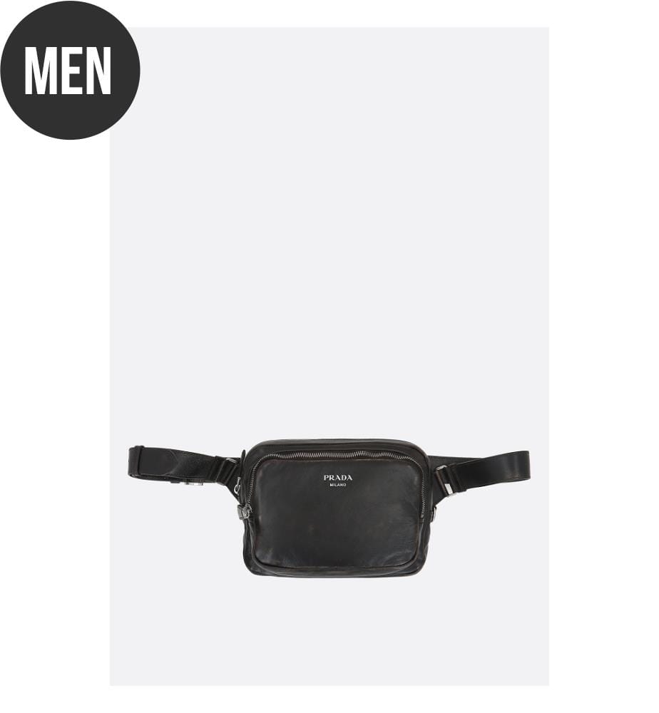 Sac à bandoulière en cuir Nappa - Marron foncé