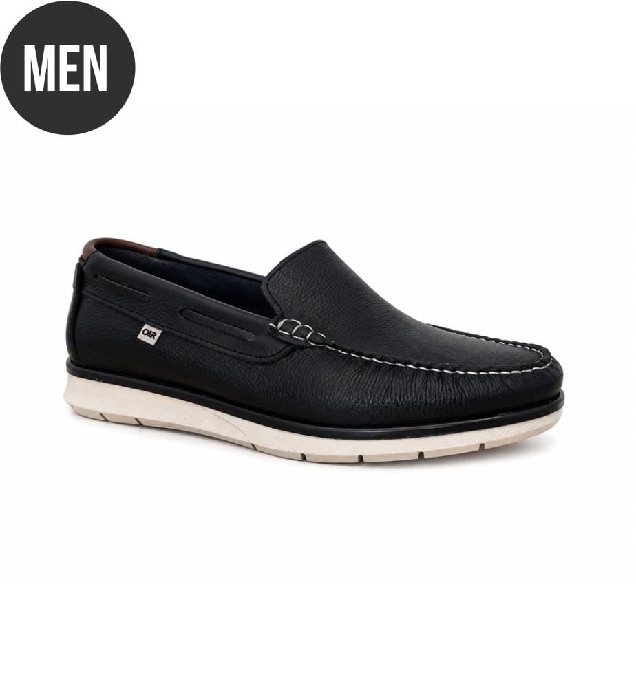 Bootsschuhe aus blauem Leder