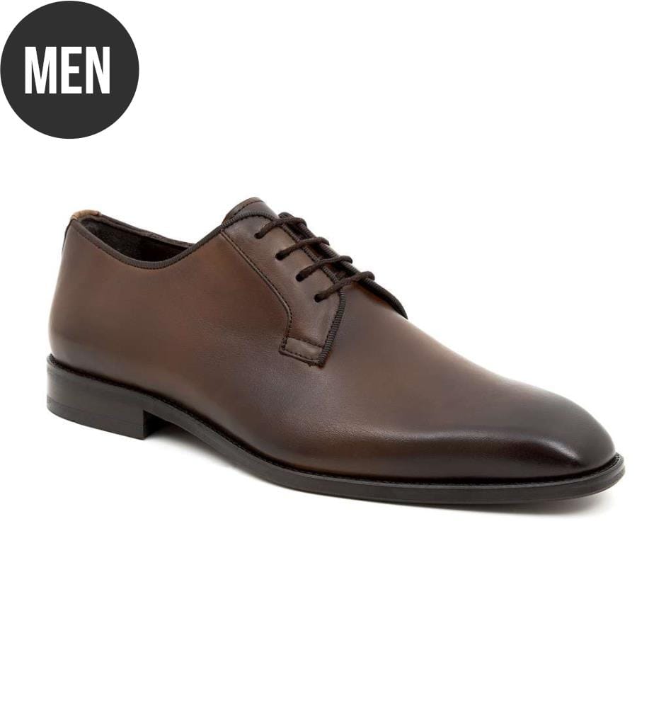 Derby-Schuhe aus Leder - Hellbraun