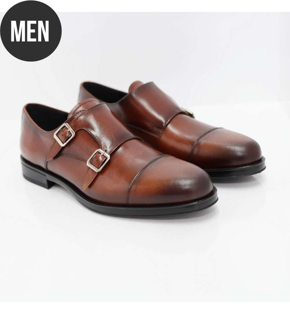 Monkstrap en cuir marron clair