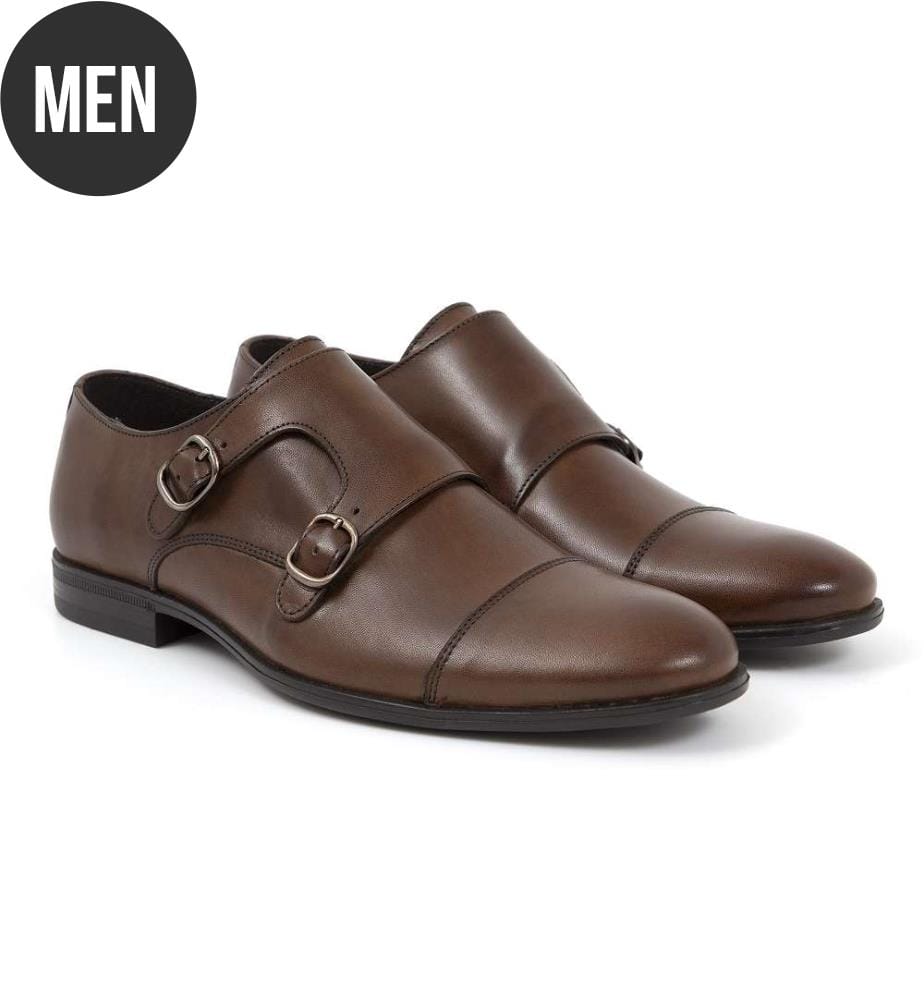 Monkstrap en cuir - Marron clair