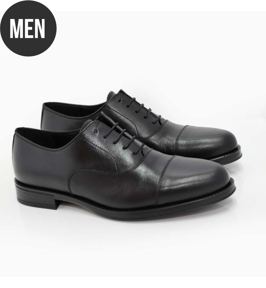 Oxford en cuir noir