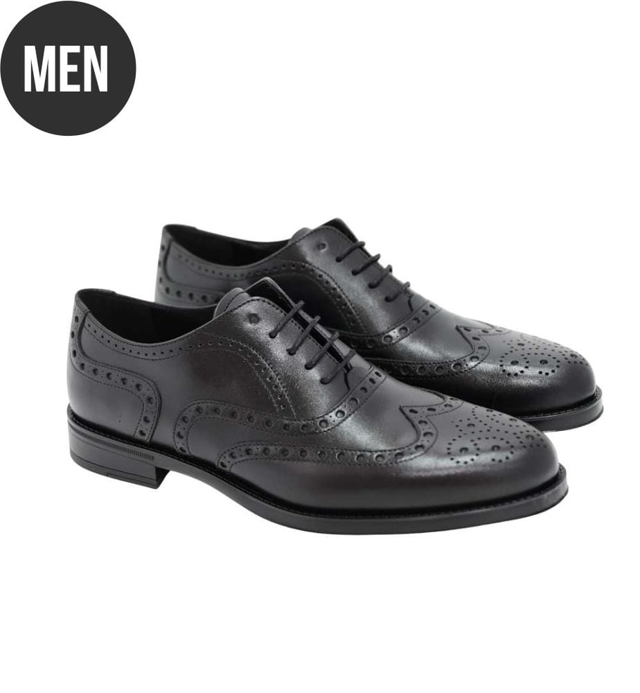 Oxford en cuir noir