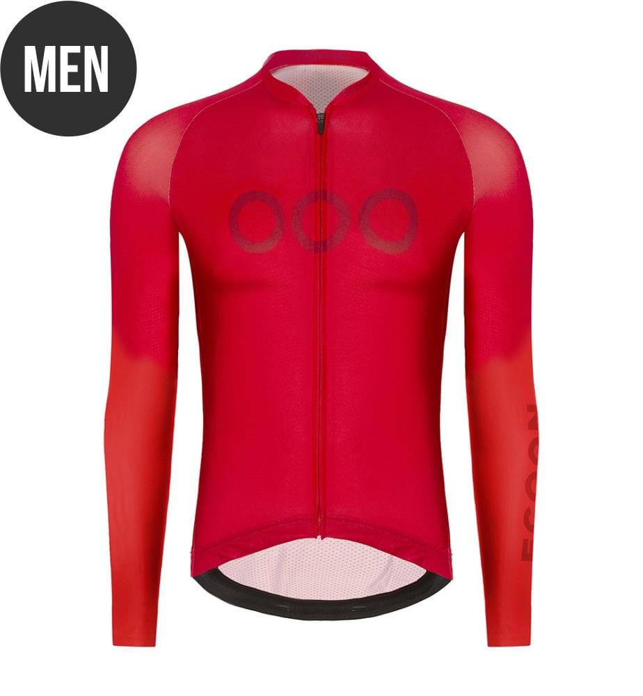 Long Sleeve Cycling Jersey - Red