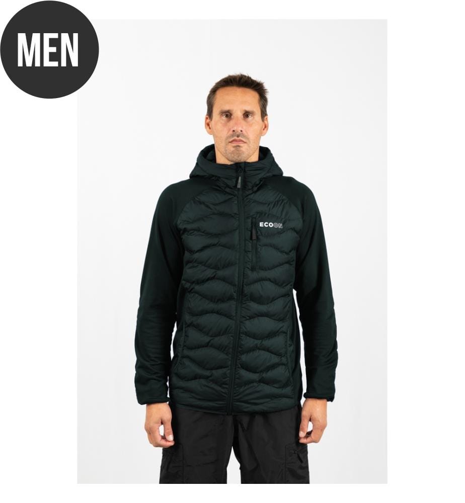 Isolierende Hybridjacke mit Kapuze - Dunkelgrün