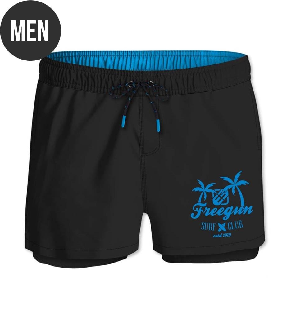 Badeshorts Club - Schwarz und Blau