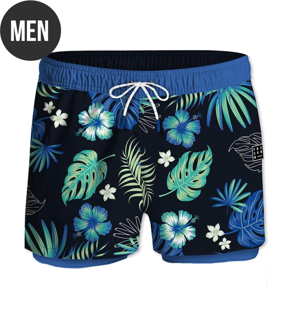 Badeshorts mit eng anliegendem langem Unterteil Fluo