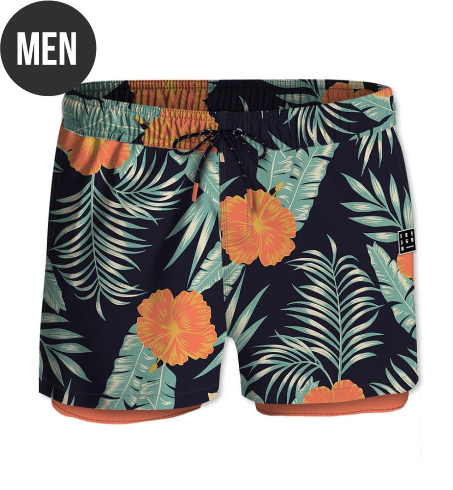 Badeshorts Hibiscus - Mehrfarbig