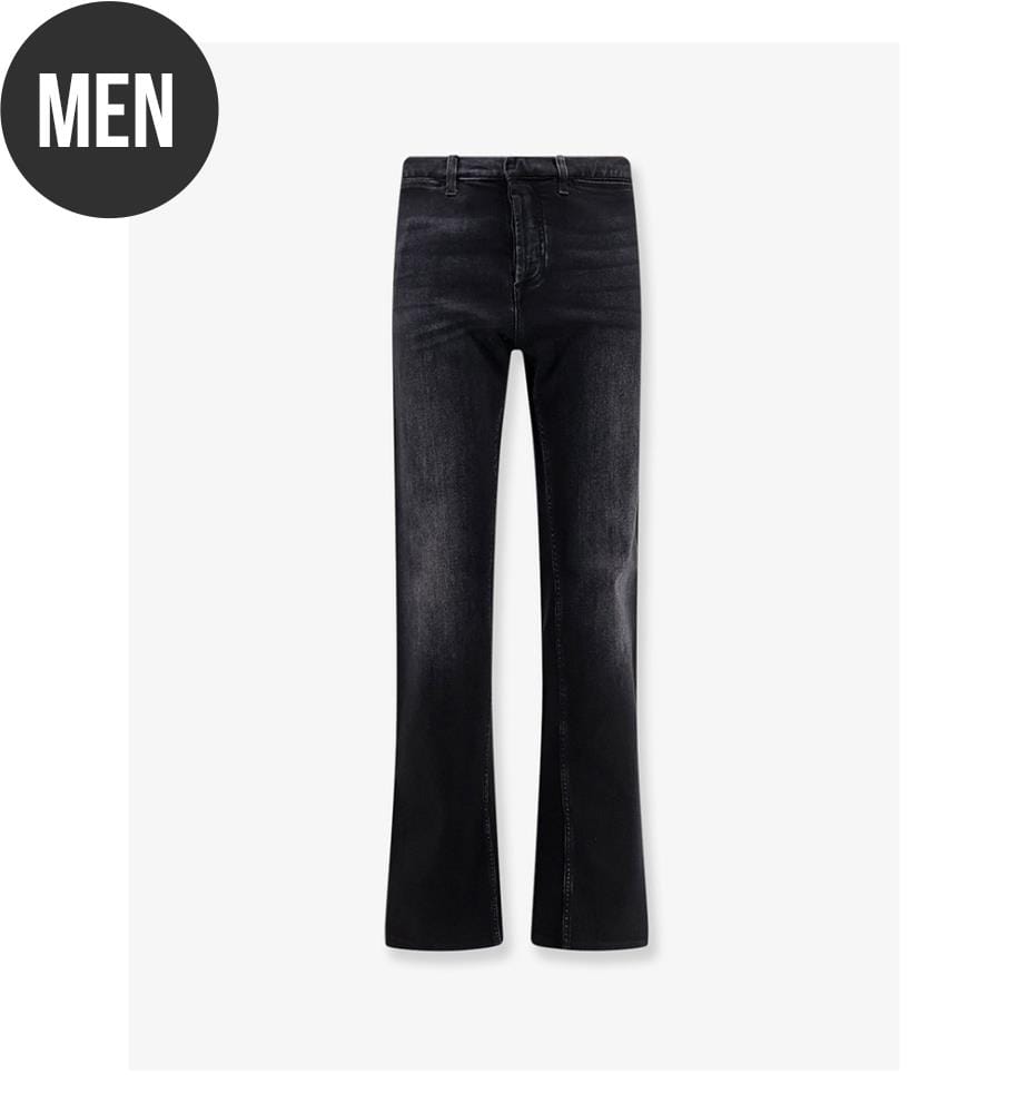 Blaue Jeans mit Nastro-Web-Profilen – Schwarz