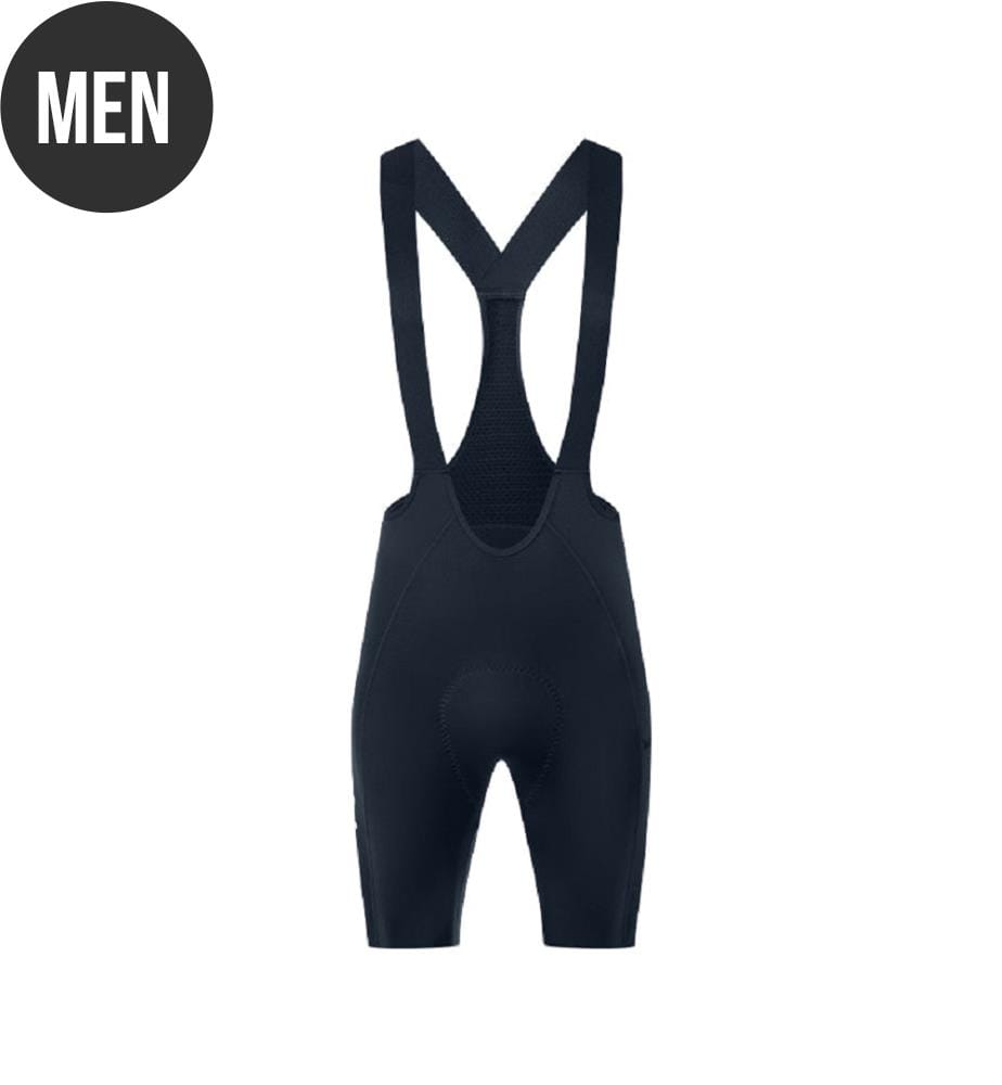 LuZheng kurze Radhose mit Trägern und Elastic Interface®-Sitzpolster - Marineblau