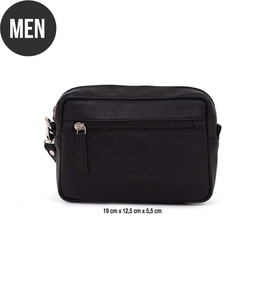 Schwarze Ledertasche