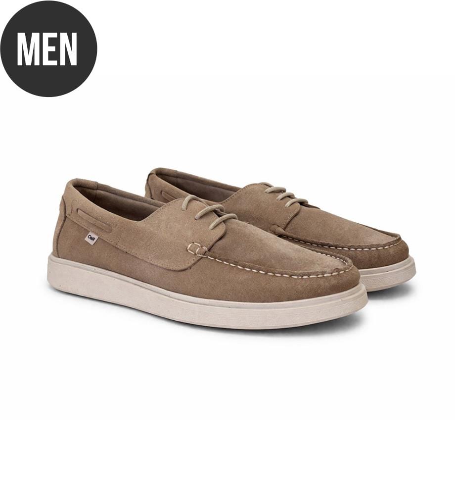 Bootsschuh aus Wildleder - Beige