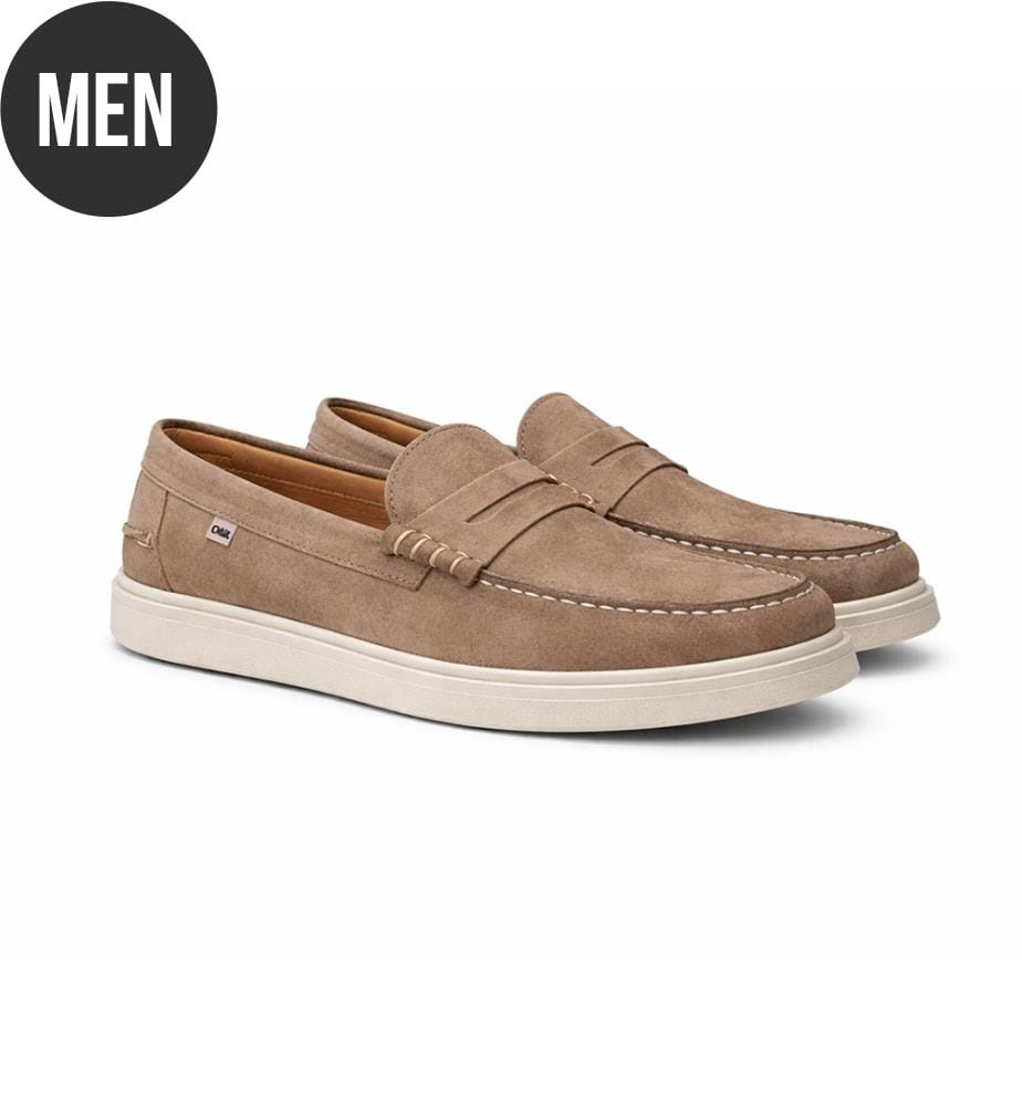Bootsschuh aus Wildleder - Beige