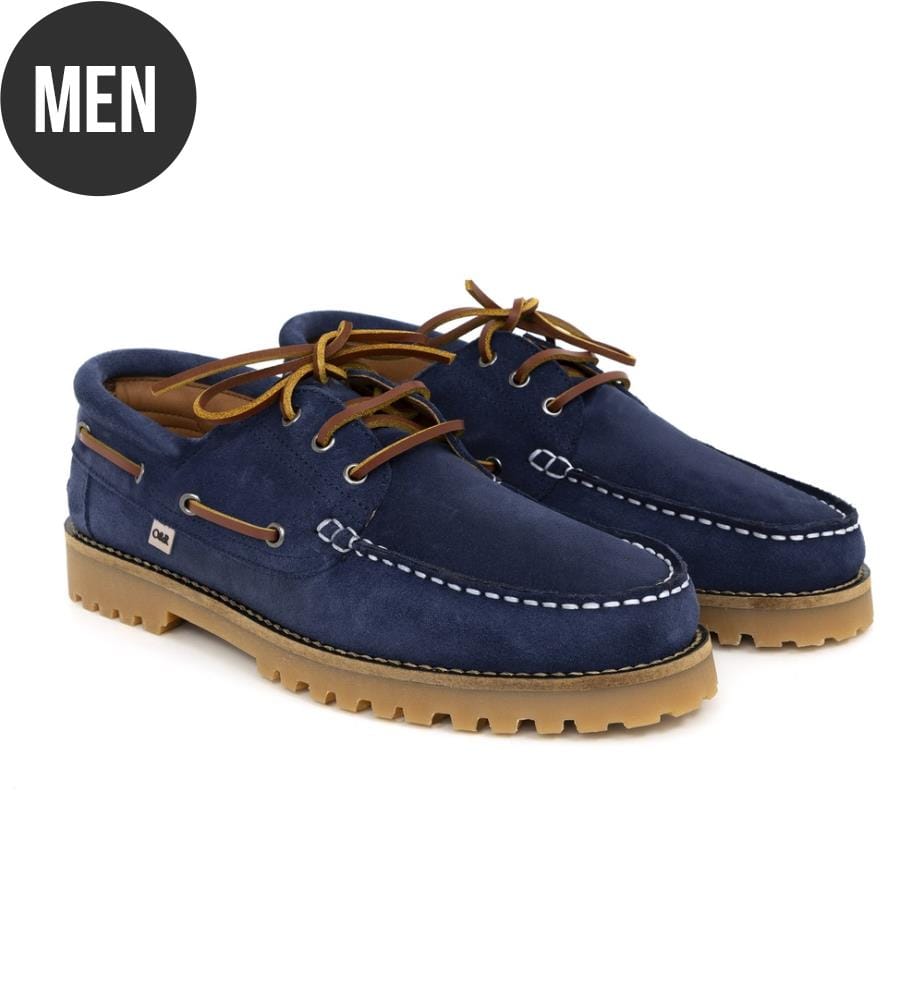 Bootsschuh aus Wildleder - Blau