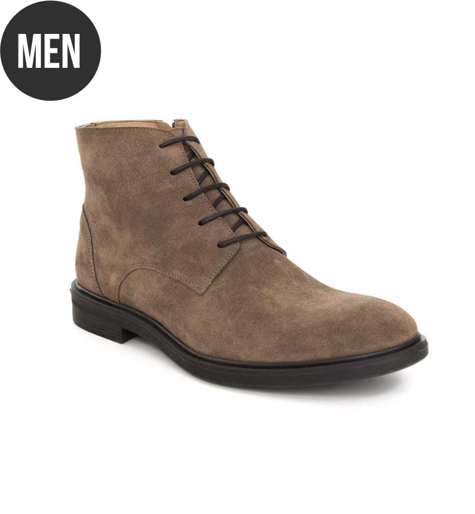 Stiefel aus Wildleder - Beige
