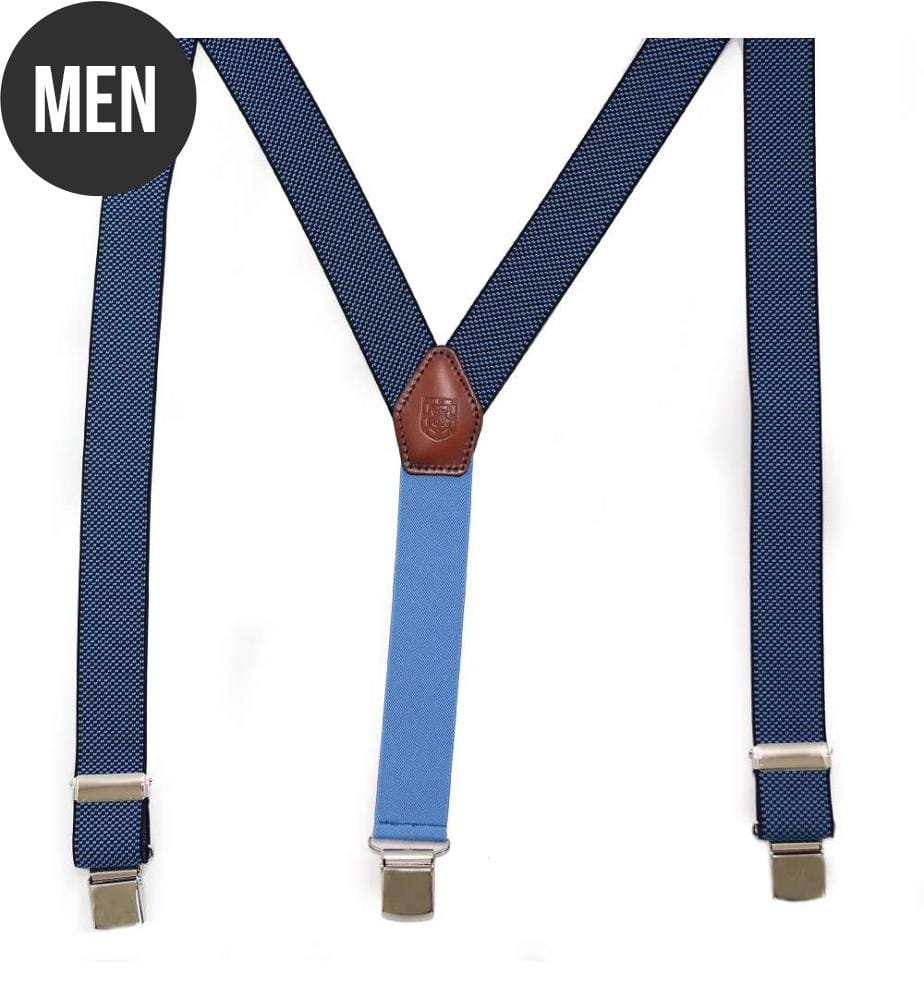 Blaue elastische Hosenträger