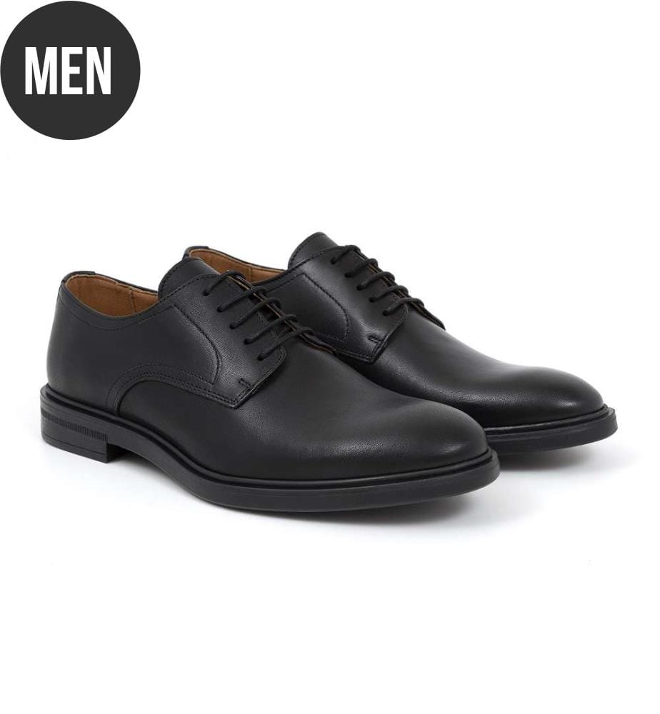 Derby-Schuhe aus Leder - Schwarz