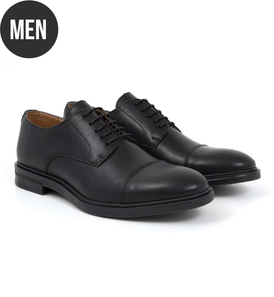Derby-Schuhe aus Leder - Schwarz