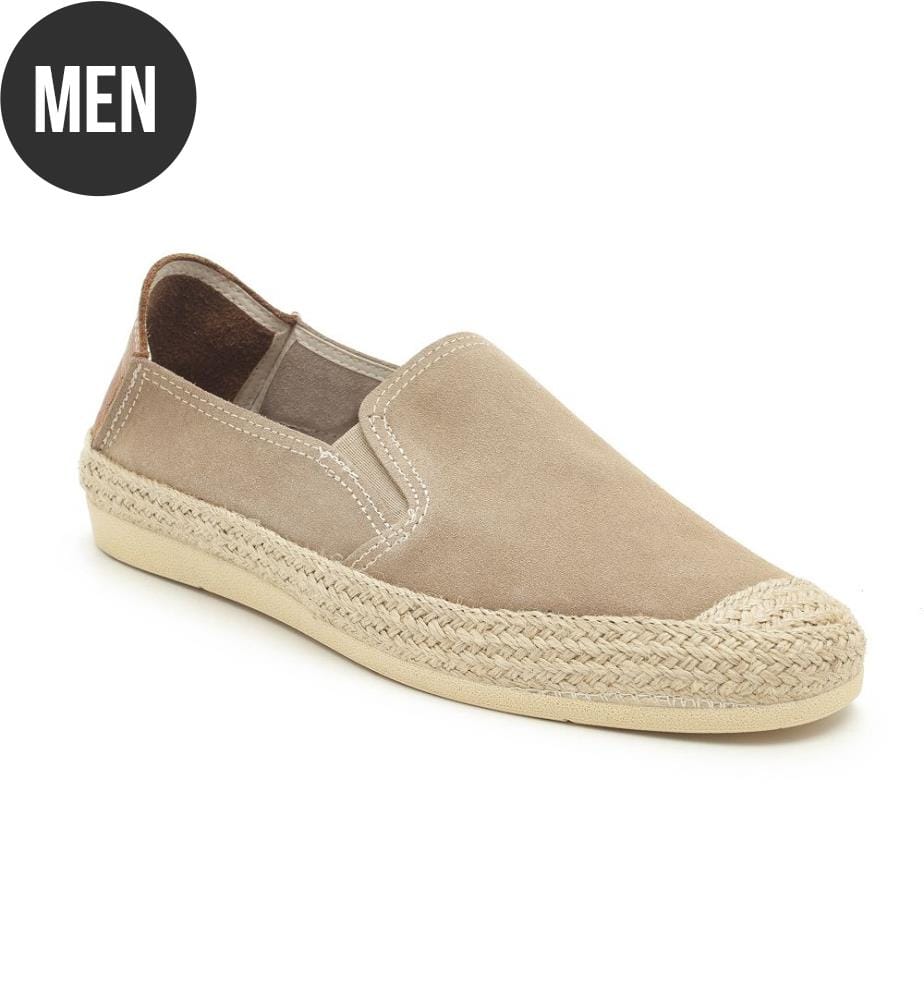 Espadrilles aus Leder - Beige