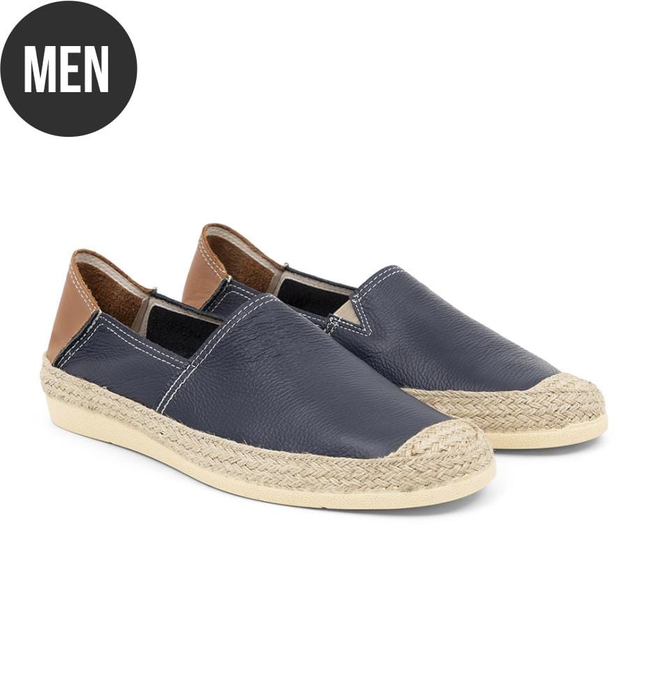 Espadrille aus Leder - Blau
