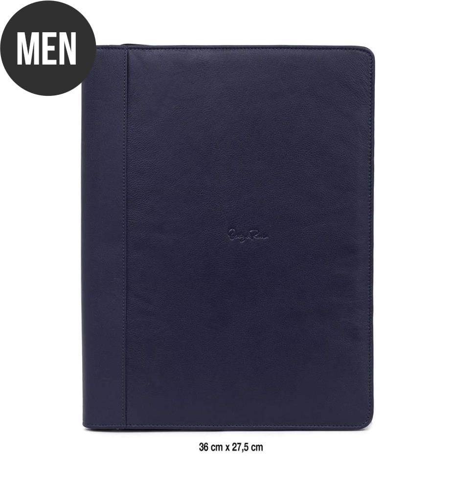 Laptop-Mappe aus blauem Leder