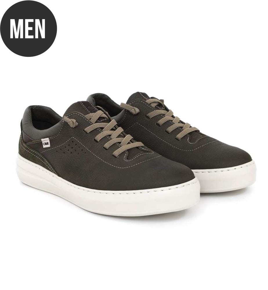 Sneaker aus Nubukleder - Grün