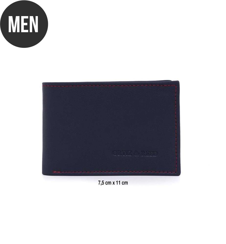 Portemonnaie aus blauem Leder