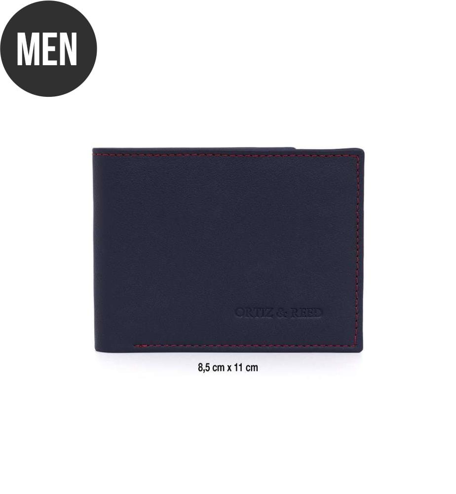 Portemonnaie aus blauem Leder
