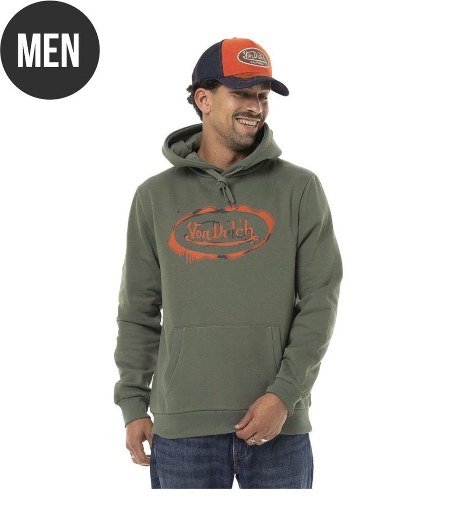 Hoodie - Kaki / Orange / Noir
