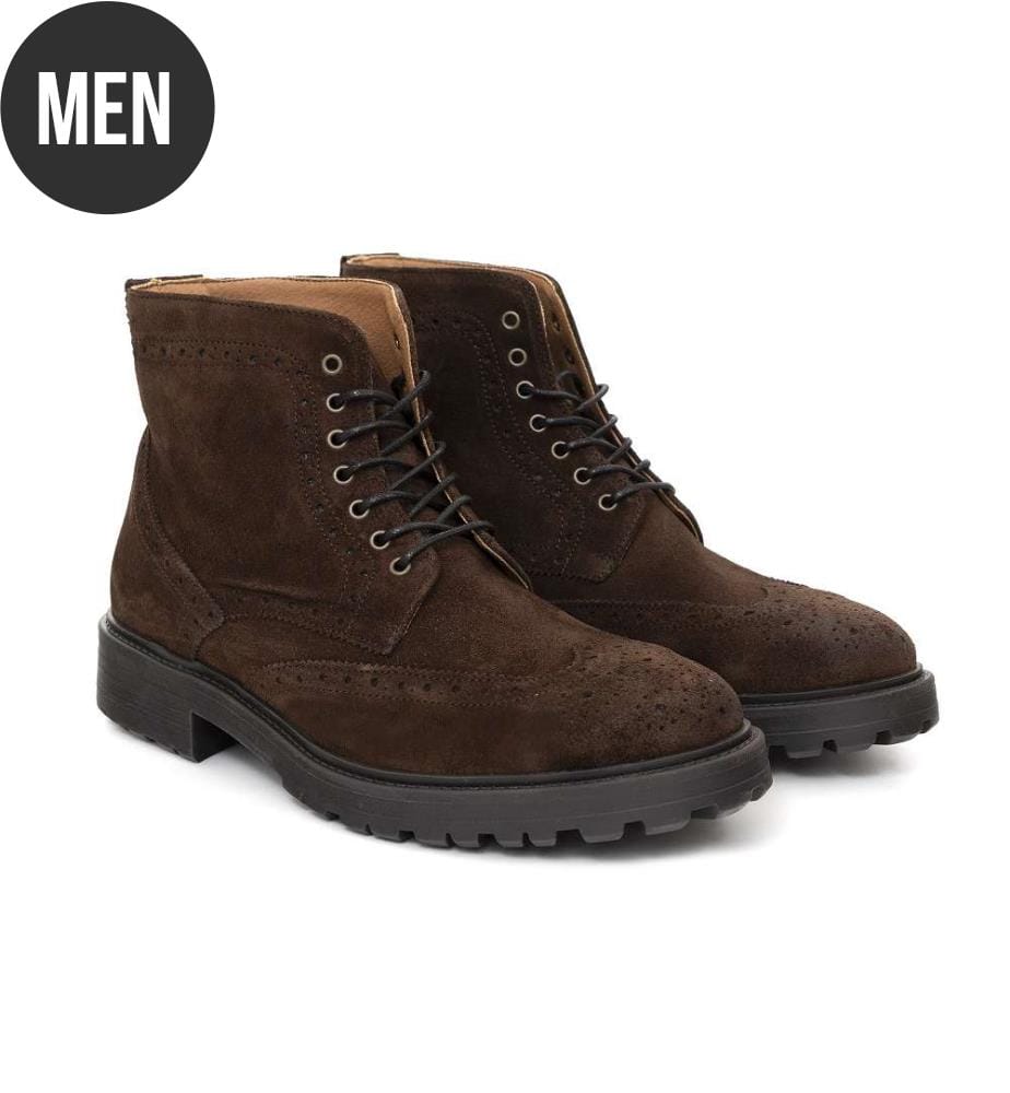 Stiefel aus Wildleder - Braun