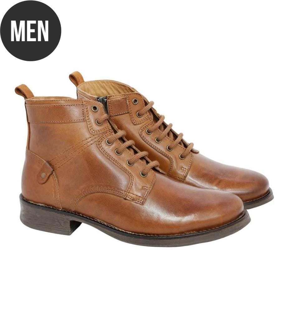 Hellbrauner Lederstiefel