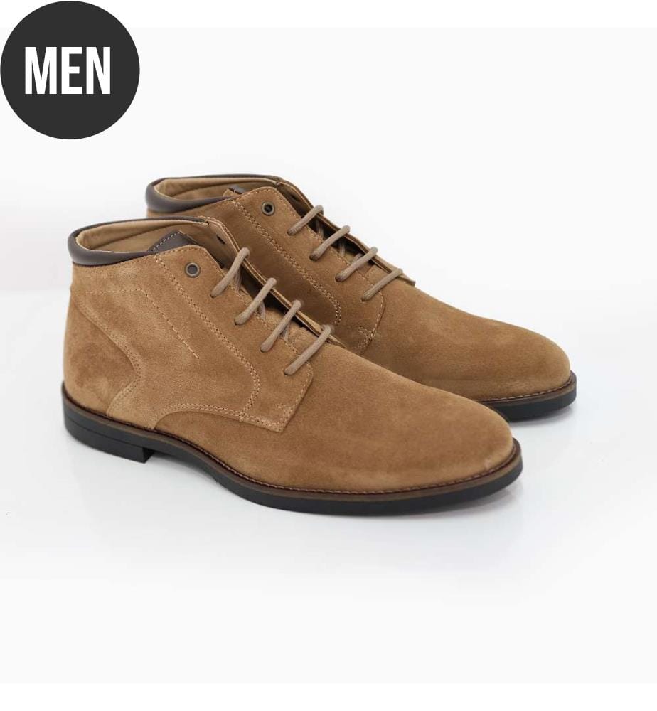 Hellbraune Chelseastiefel aus Wildleder