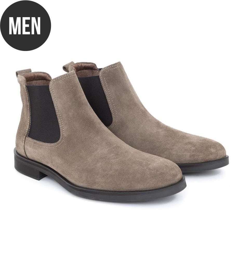 Chelsea Boots aus Wildleder - Beige