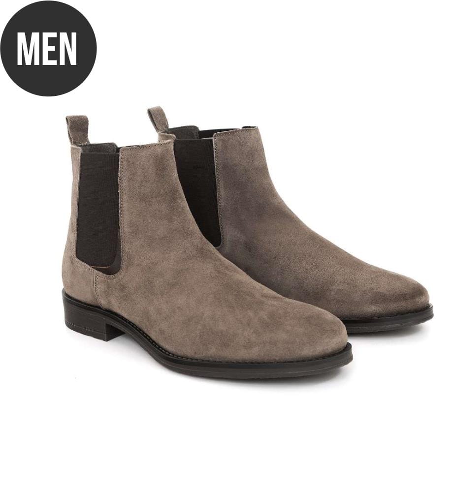 Chelsea Boots aus Wildleder - Beige