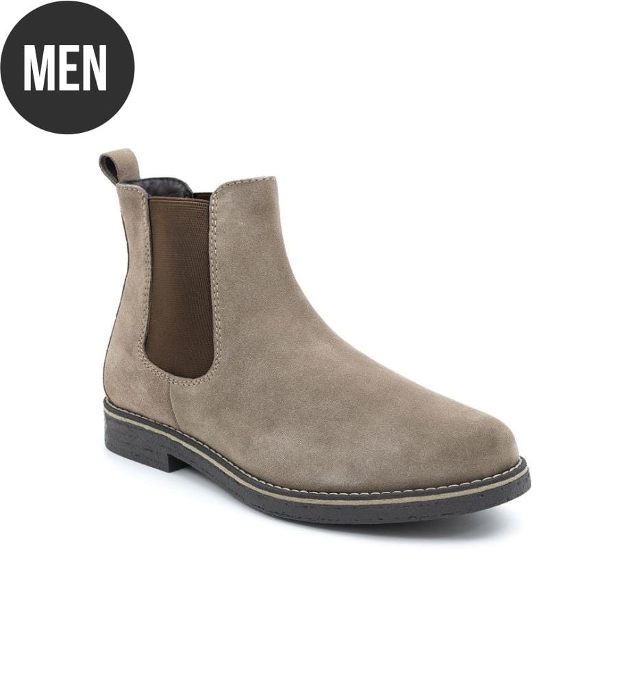 Chelsea Boots aus Wildleder - Beige